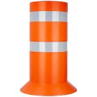 Słupek parkingowy blokujący ostrzegawczy | PCV, 90 cm, na stopie, gruby, szeroki